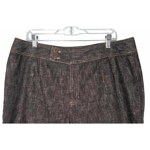 Liz Claiborne Women's Dark Gray/Black Denim Cropped Pants Size 16P - Picture 2 of 10